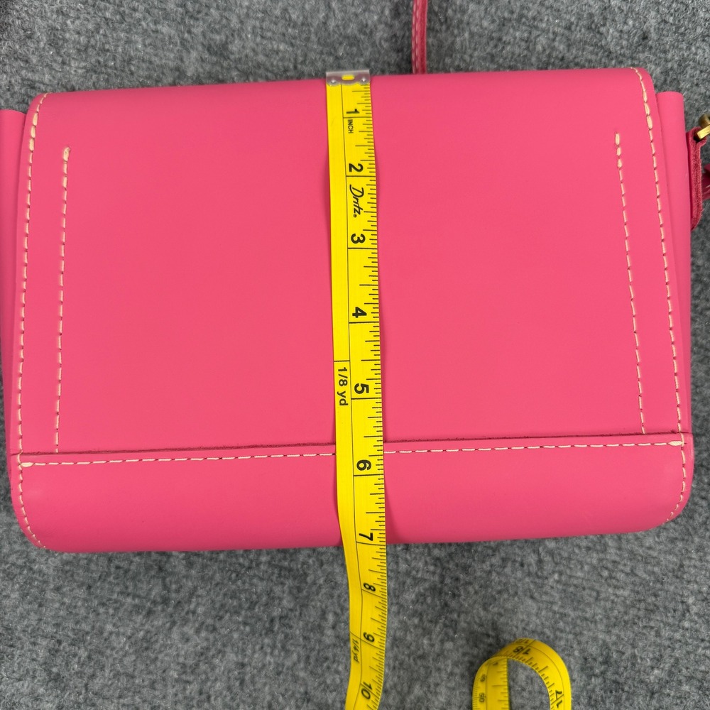 Portland Leather Goods Hot Pink Metro Crossbody Bag Purse Minimalist Artisan - Picture 8 of 10